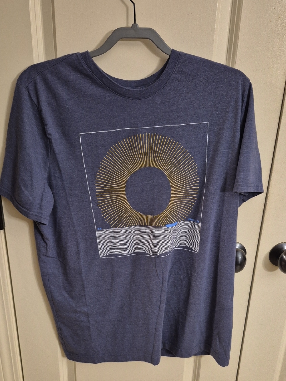 Banana Republic Navy Short-Sleeve Tee with Gold Sunburst Graphic